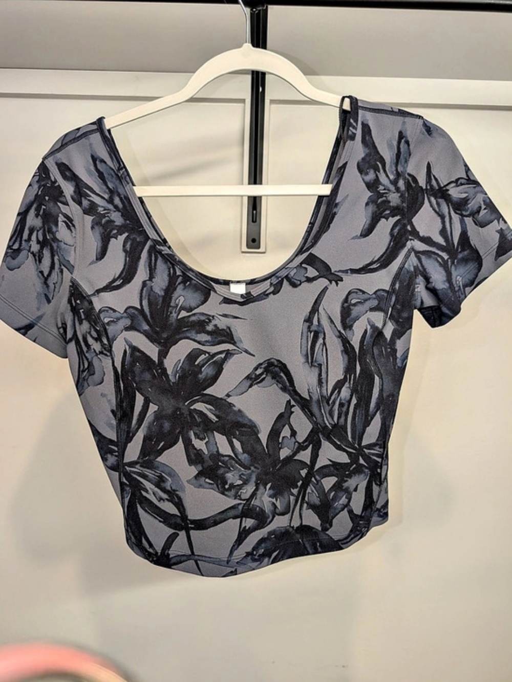 lululemon Align Scoop-Back Short-Sleeve Shirt Blue & Gray Size 8